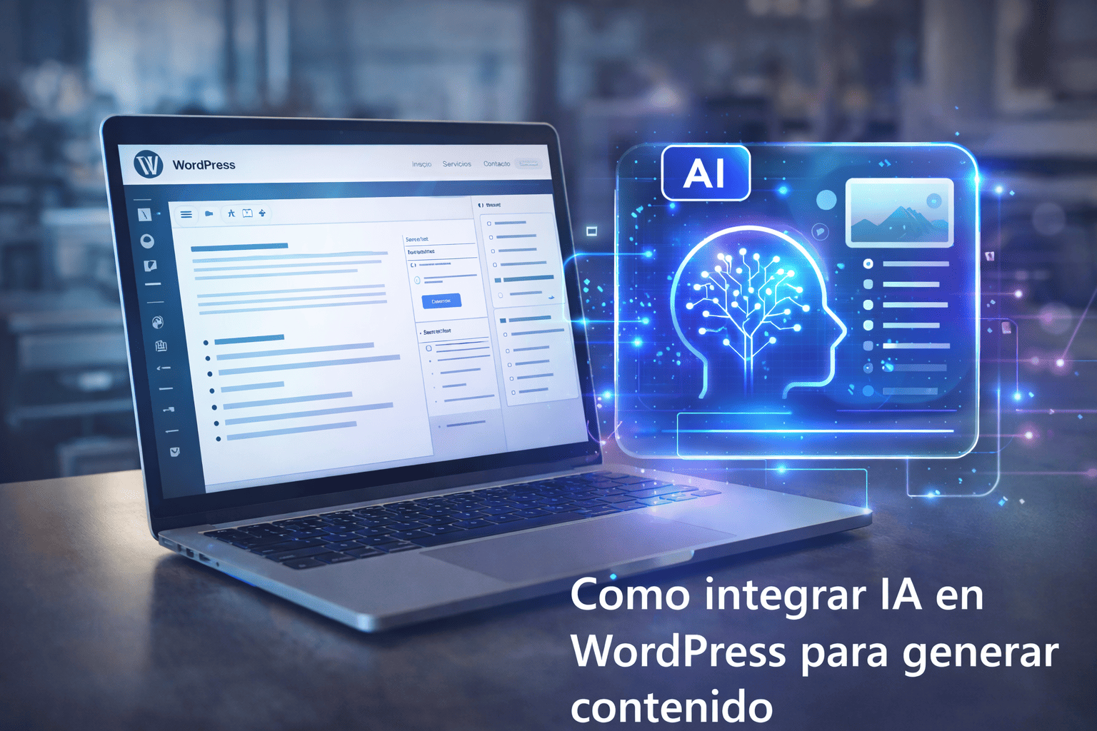 Integración de inteligencia artificial en WordPress para generación de contenido