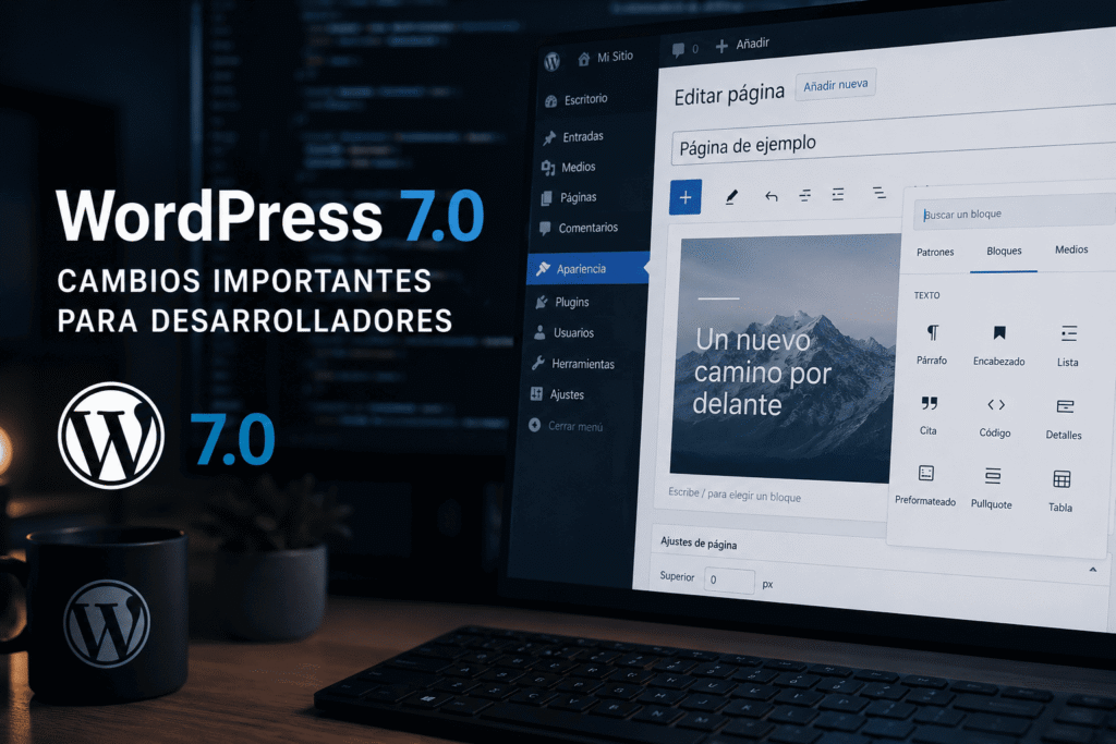 Novedades de WordPress 7.0 para desarrolladores y compatibilidad de proyectos